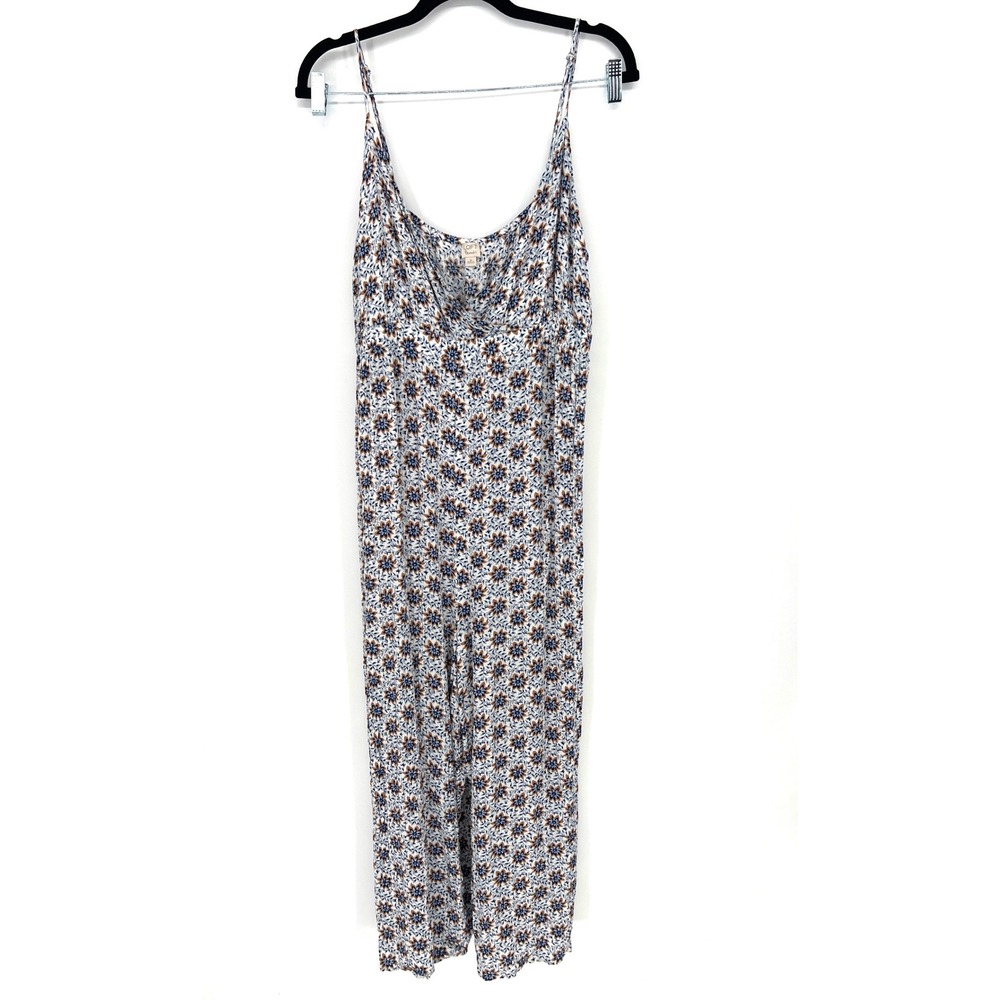 Loft Beach Medallion Wide Leg Jumpsuit Medium Boho Coastal Resortwear EUC